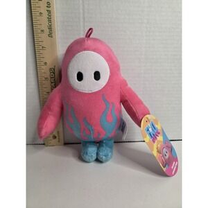 Fall Guys 7" Plush Character, Pink With Blue Flames, 2024 New With Tags